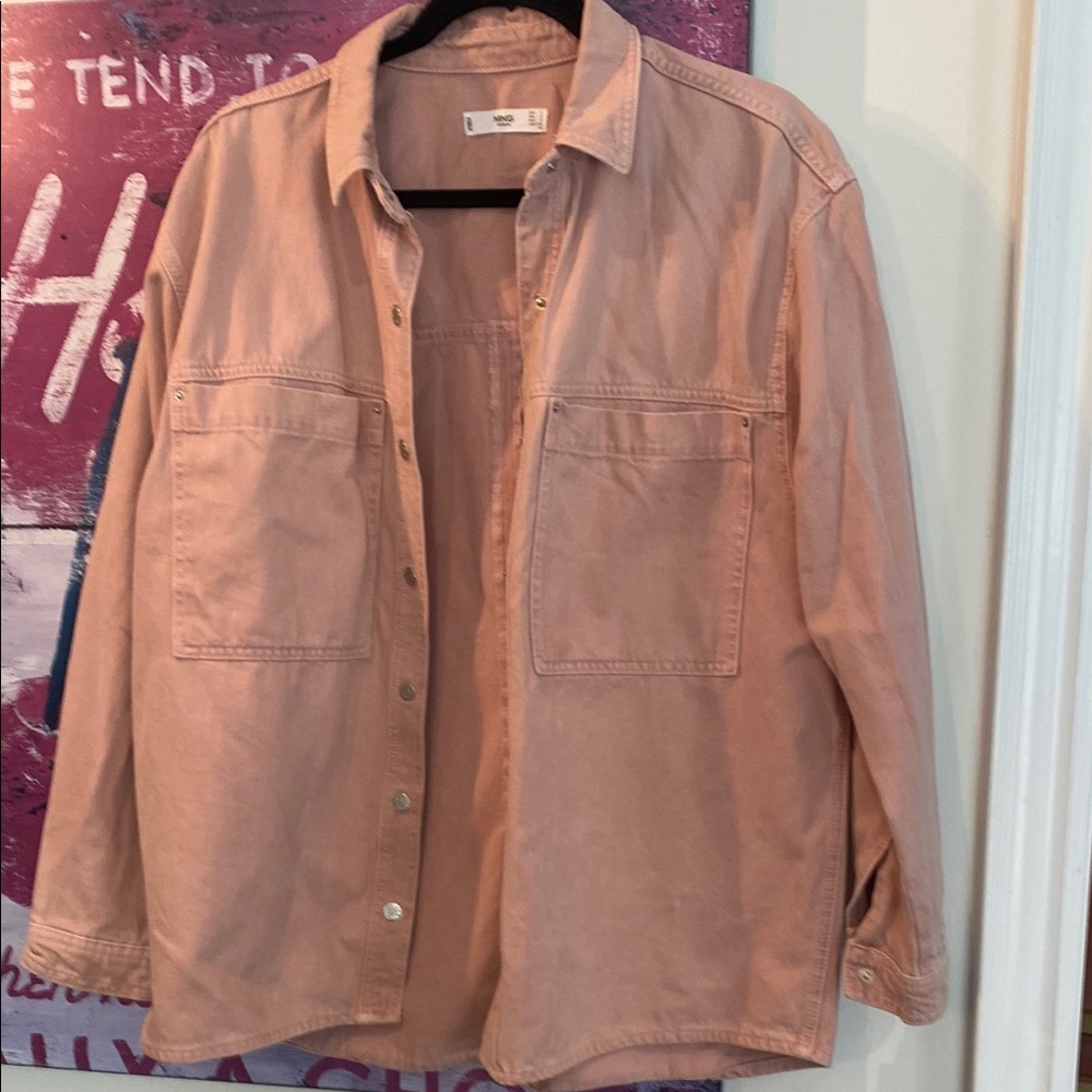 Women’s Pink Denim Button-Up Shirt